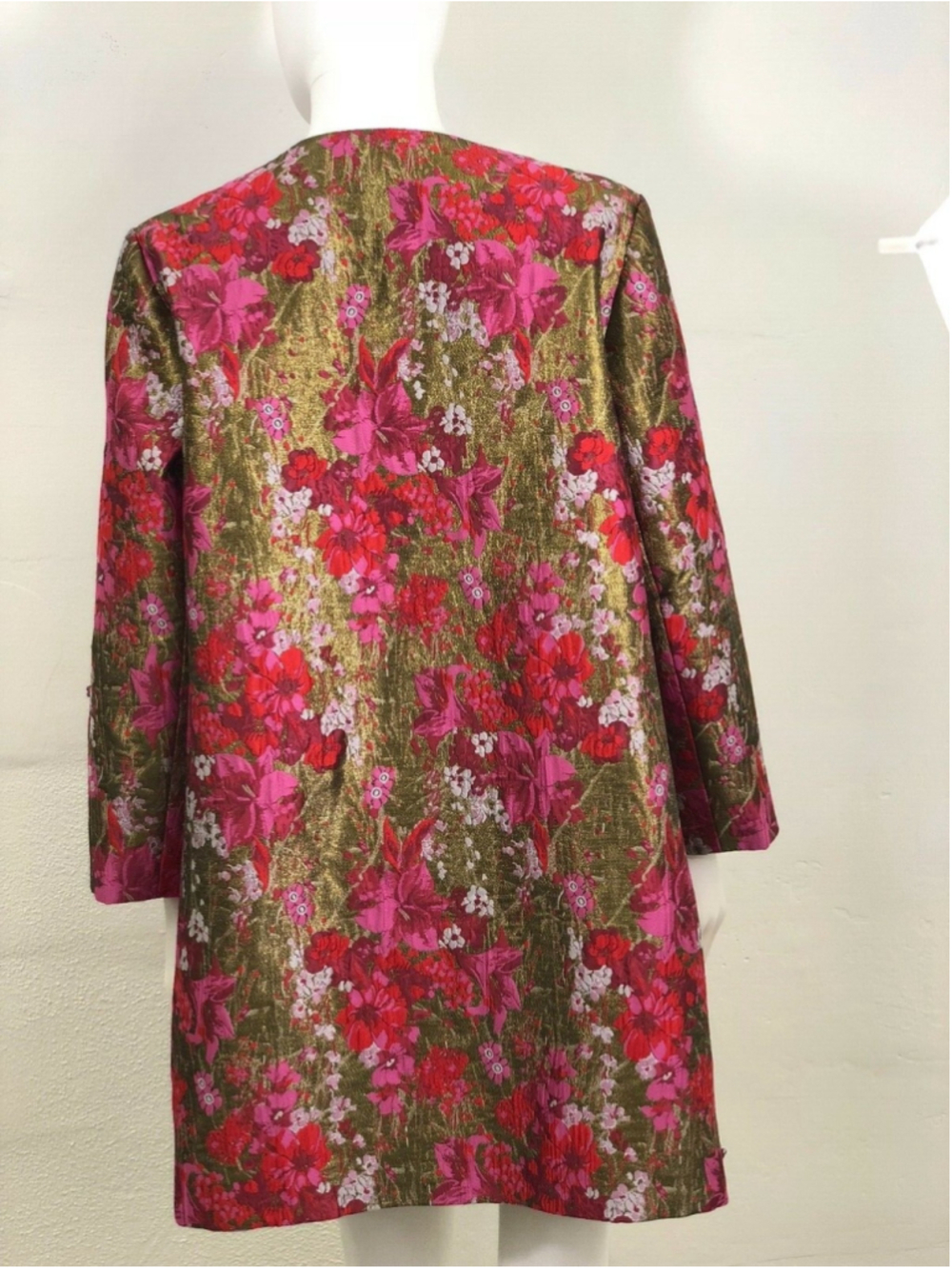 Women Kimono Coat JOY Couture Red/ Gold Mordor Floral Jacquard size S - Picture 2 of 2